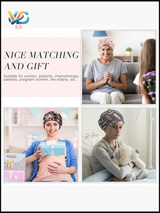 Slouchy Beanie Hat Stretch Chemo Headwrap Sleep Scarf Cancer Patient Soft Turban main image 5